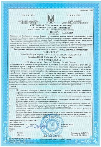 UA.145.0087 APPROVAL (2020-12-21) Certificate